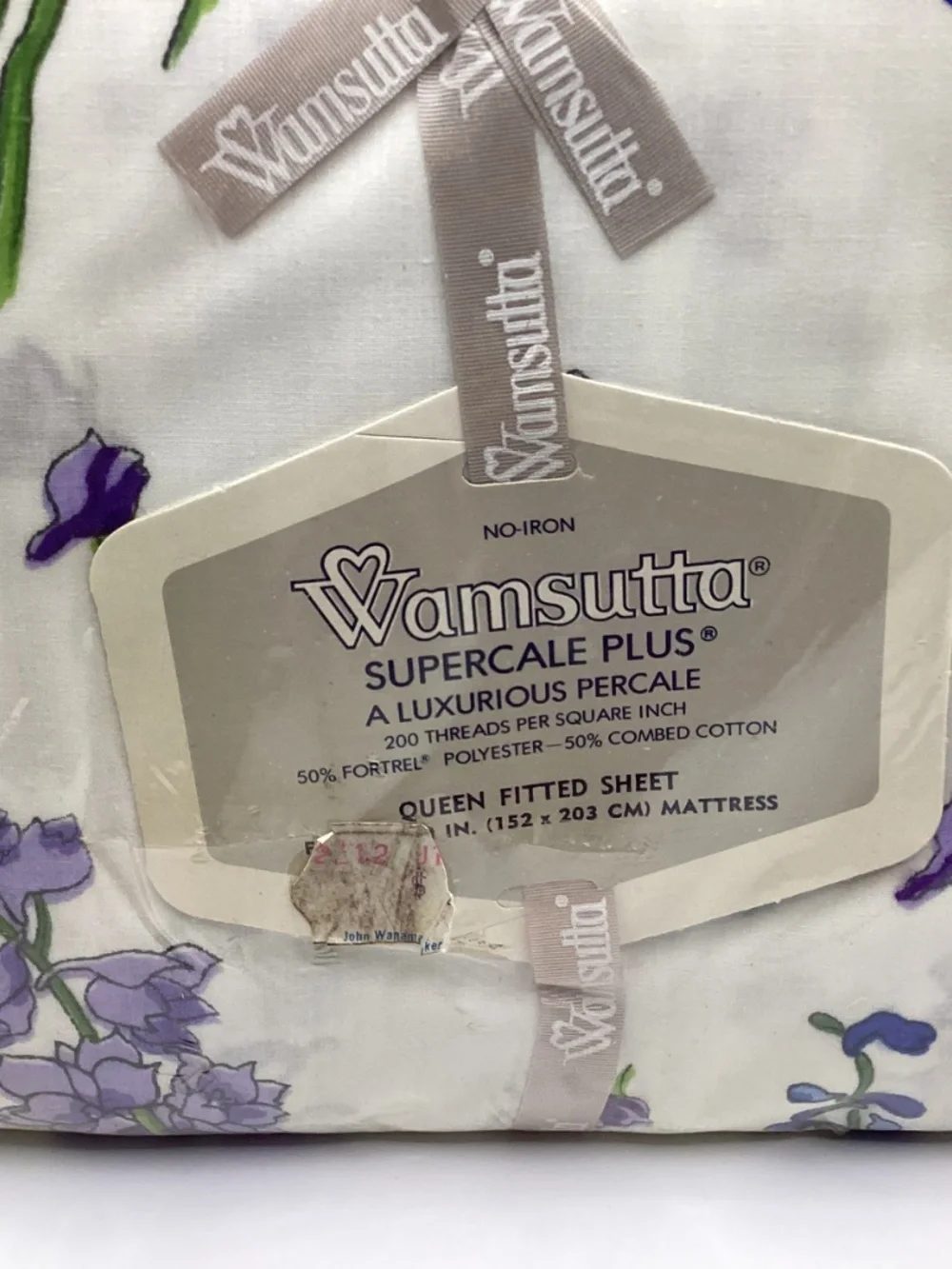 NWT Vintage Wamsutta DELPHINIUM No Iron Supercale Plus 200 Thread Queen Sheets